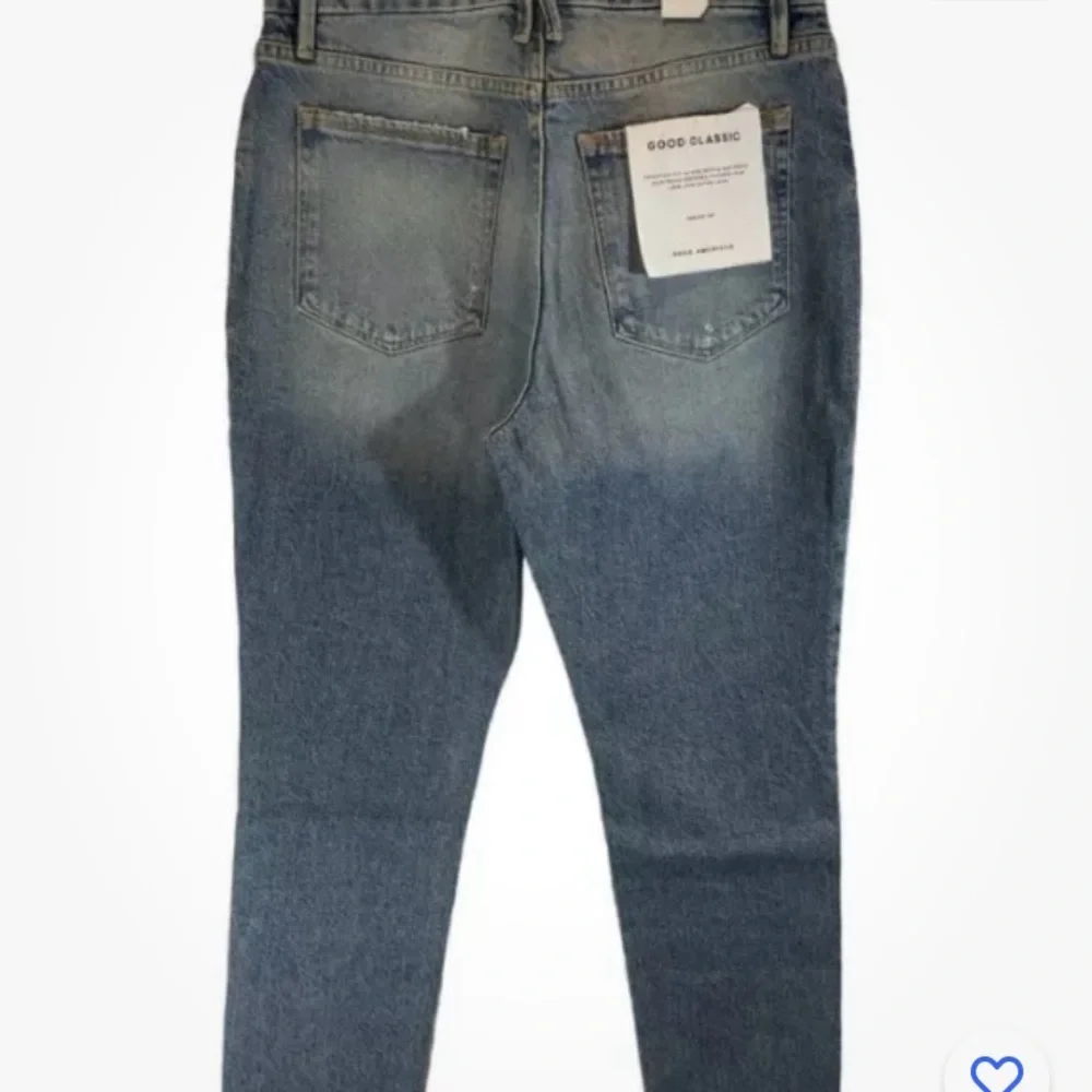 Good American Good Classic Women’s Distressed Hi Rise Indigo Jeans 0/25 - Picture 2 of 7